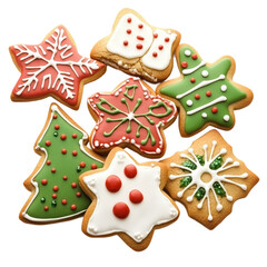 Tasty Christmas cookies isolated on white background.png