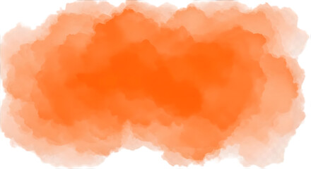 orange watercolor brush stroke at transparent background