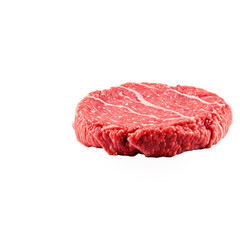 Obraz premium raw beef meat patty isolated on transparent background