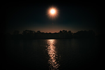 sunset over the river