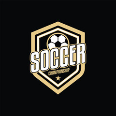 soccer football championship logo design concept badge label