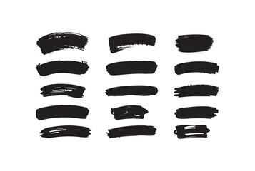 Set of Abstract Black Brush Strokes for Design Elements