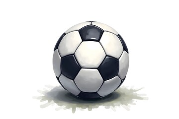 Fototapeta premium Watercolor Soccer Ball Football for Soccer Game Isolated on White Background