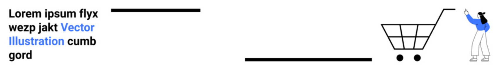 Individual pushing a shopping cart. Reflecting retail, e-commerce, customer engagement, shopping journey. Ideal for sales platforms, UX design, retail apps, marketing visuals economic trends