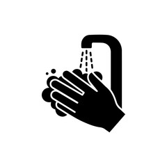 Fototapeta premium Hand Washing with Soap under Running Water Icon