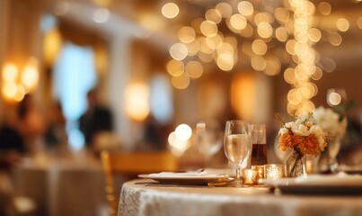 Elegant banquet hall setting