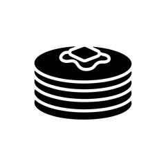 Stack of Pancakes with Butter on Top Black Filled Icon