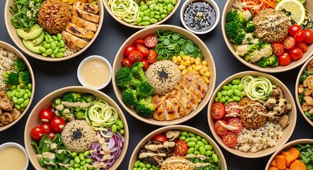Fototapeta premium Harvest of Hues: A Bowlful of Goodness AI Generated