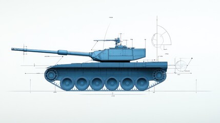 Fototapeta premium Technical Drawing of a Tank