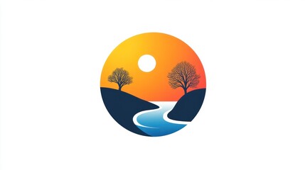 Fototapeta premium Scenic landscape logo design