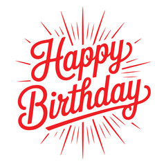 Colorful Happy Birthday Greeting Card Vector | Hand Lettered Typography with Confetti and Decorative Elements