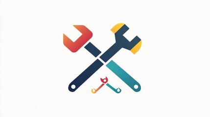 Tools crossed, service, simple design