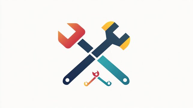 Tools crossed, service, simple design