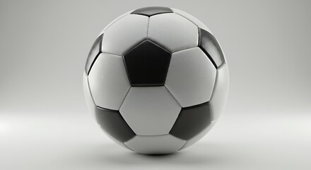 Obraz premium Soccer Ball Close-up on Neutral Background Sport Equipment