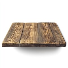 Wooden table top or shelf on a white background