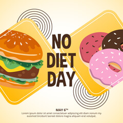 International No Diet Day design with tasty foods