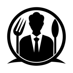 a food business silhouette vector illustration