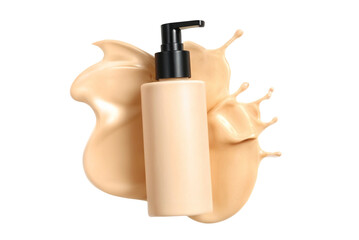 Cosmetic cream splash and bottle 3D render