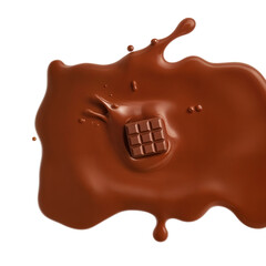 Delicious Drops – Chocolate Chunks Splashing into Rich Sauce