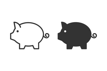 Simple piggy bank icon set. perfect for financial and savings concepts. ideal for use in websites, apps