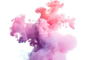 Fototapeta premium Ethereal smoke wisps drift gracefully isolate on white backdrop