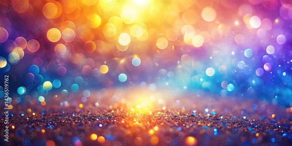 Poster Vibrant Shimmering Lightscape A Sparkling Festive Background of Colorful Bokeh and Glittering Texture