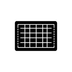 Black Filled Icon of Cutting Mat Grid Lines from Top View