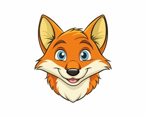 Obraz premium A fox head on white background
