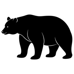 Fototapeta premium Bear silhouette vector on white background