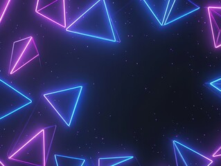 Fototapeta premium Abstract geometric pattern with glowing triangles