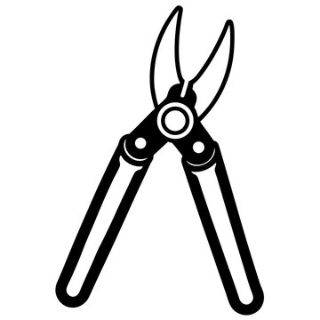 black garden shears isolated clip art preview