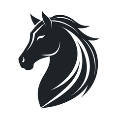 Stylized Black Horse Head Profile Vector Illustration