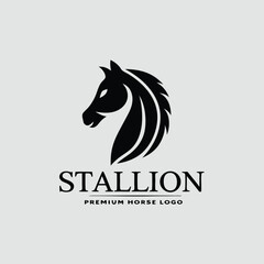 Premium Stallion Horse Head Logo Design