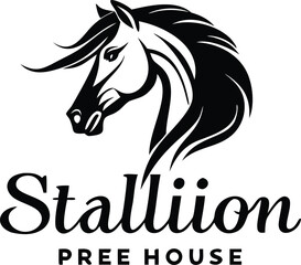 Stallion Head Profile Logo Design for Pree House