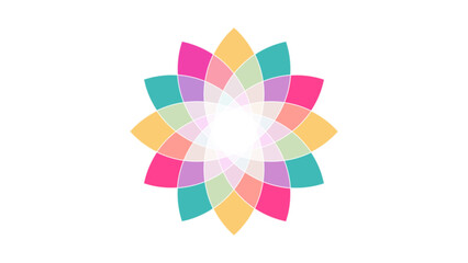 Colorful Cycloidal Rose Curve Vector for Logo Design