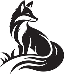 Obraz premium A black tribal vector illustration of a wild fox head symbol