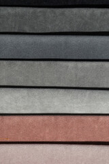 Fototapeta premium Closeup of colorful textured textile samples