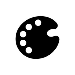 Palette with Thumb Hole Circle Wells Black Filled Minimal Icon