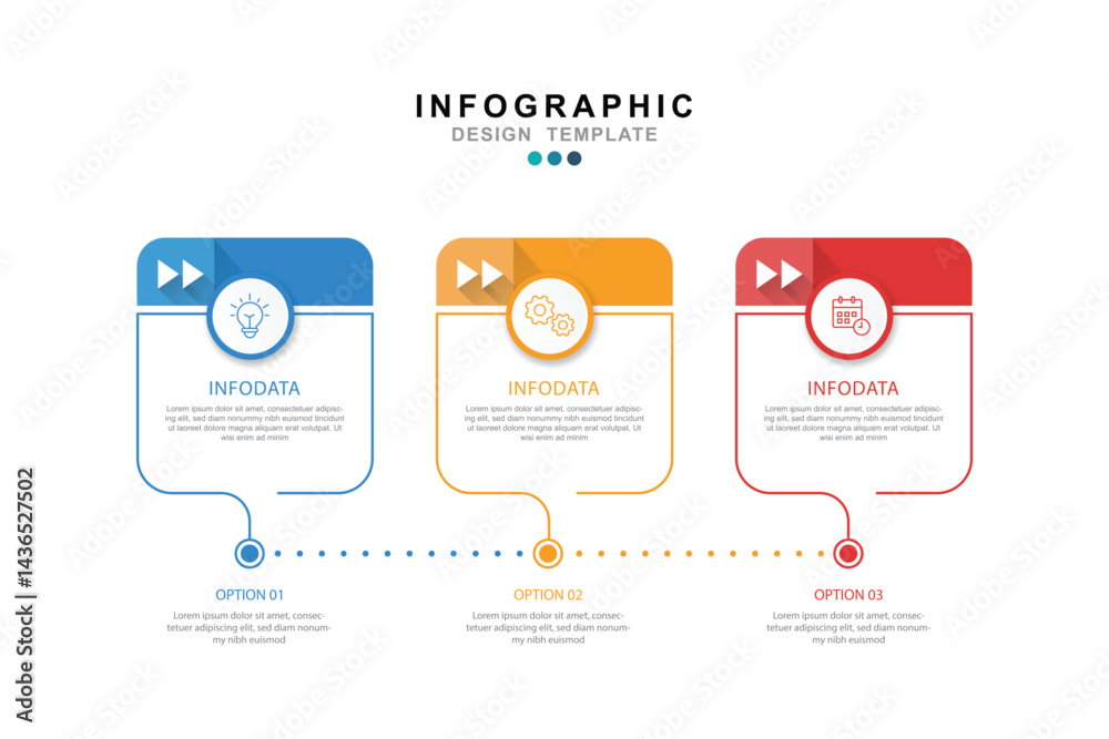 Leinwandbilder Vector Infographic label design template with icons and 3 options or steps. Can be used for process diagram.	