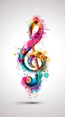 Fototapeta premium a music background with colors on a white fond 