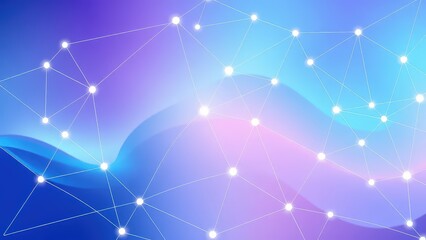 Fototapeta premium An abstract illustration of a connected network with glowing nodes on a blue background