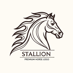 Premium Stallion Horse Head Logo Design