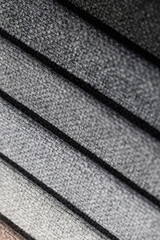 Closeup of colorful textured textile samples