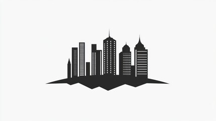 Obraz premium Cityscape skyline silhouette, urban landscape, modern buildings, background design