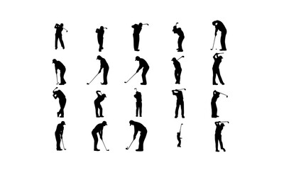 Golfer silhouettes