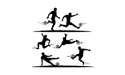 Obraz premium Set of Soccer Players Silhouettes
