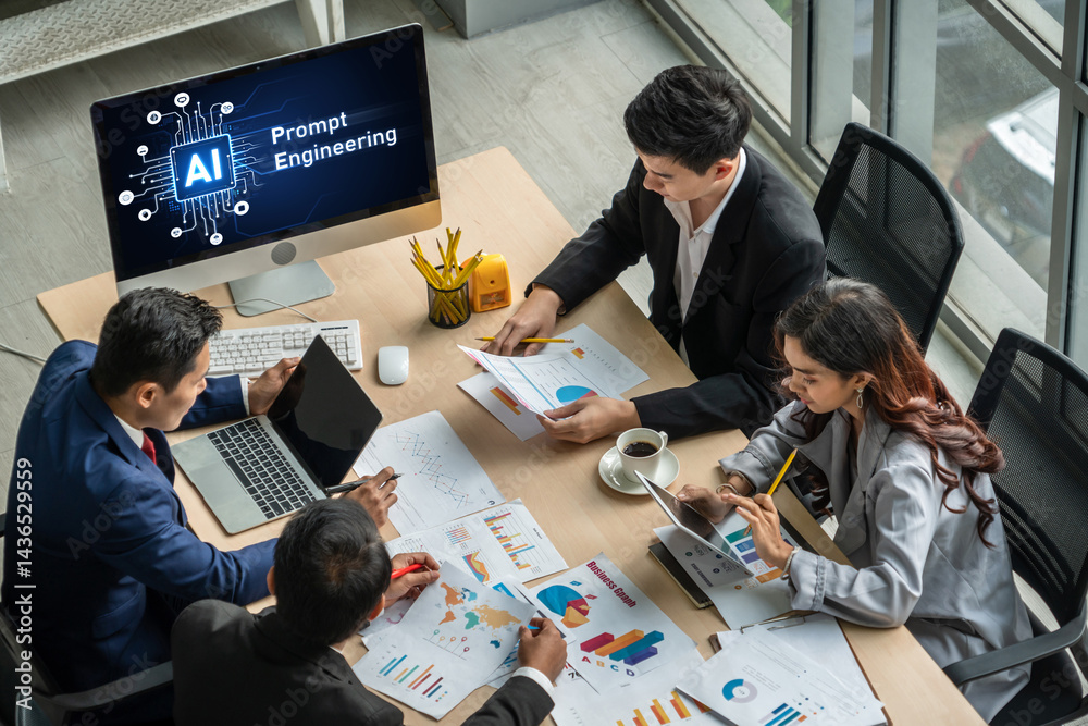 Poster generative ai virtual assistant tools for prompt engineer and user for ease of engage artificial int
