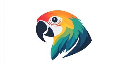 Fototapeta premium Colorful Parrot Profile Logo Design