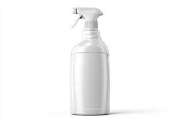 Empty Cleaning Supply Bottle Isolated on White Background, No-Label Plastic Container