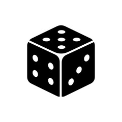 Dice with Three Faces and Round Dots Icon